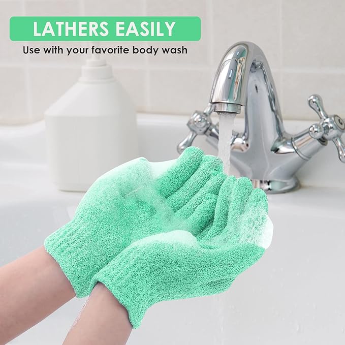 Bath Shower Scrub Gloves Pink,Blue Green,Multicolor